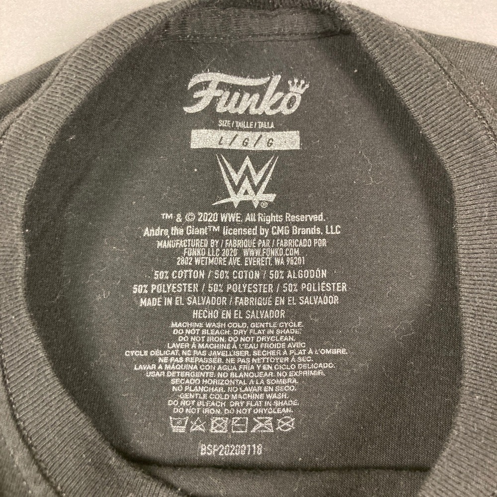 Funko WWE WrestleMania III Andre The Giant Hulk Hogan Graphic T-Shirt Black L - Picture 4 of 13